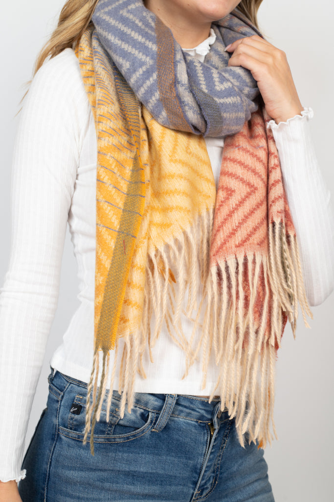 MS0205 - CHEVRON OBLONG WRAP SCARF