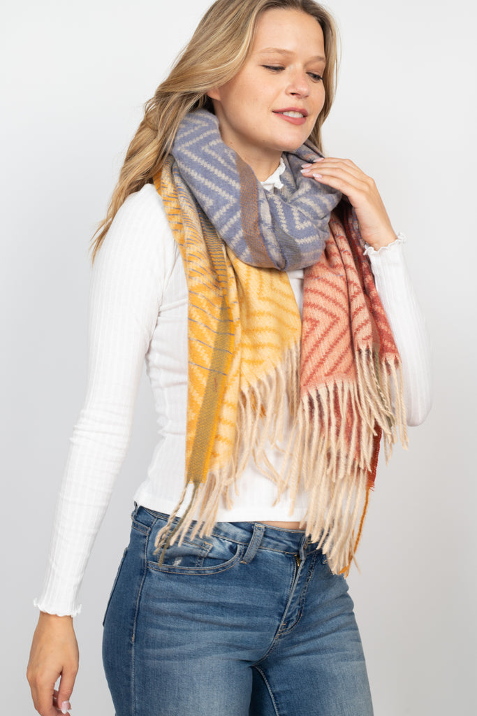 MS0205 - CHEVRON OBLONG WRAP SCARF