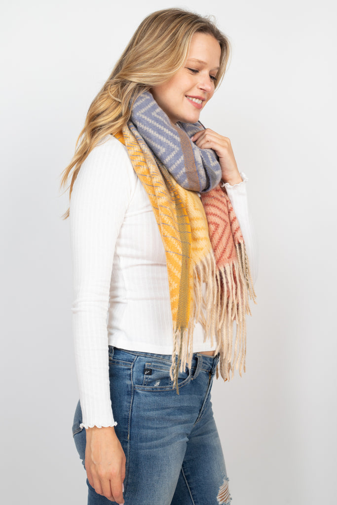 MS0205 - CHEVRON OBLONG WRAP SCARF