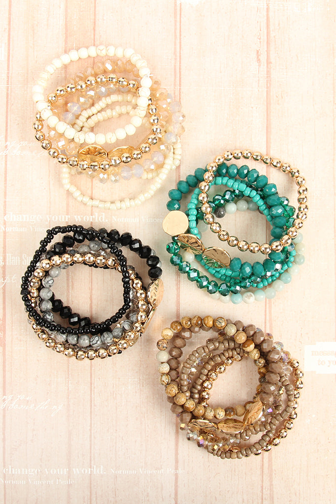 MYB1053 - HAMMERED BRASS CHARM BRACELET