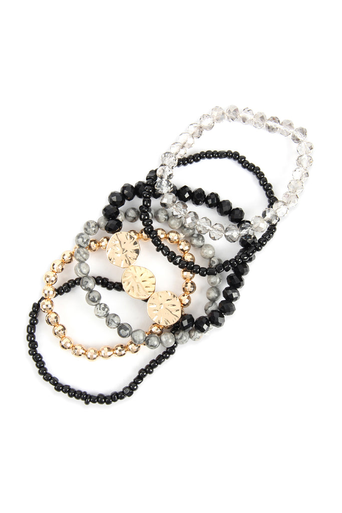 MYB1053 - HAMMERED BRASS CHARM BRACELET