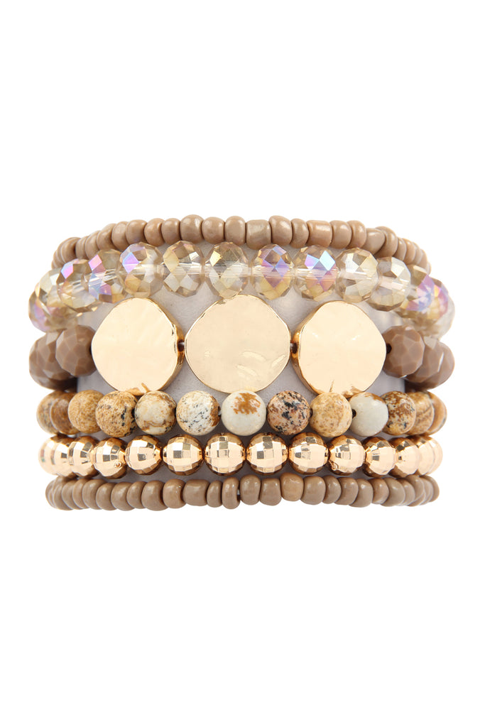 MYB1053 - HAMMERED BRASS CHARM BRACELET