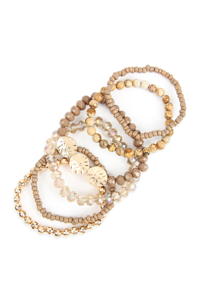 MYB1053 - HAMMERED BRASS CHARM BRACELET