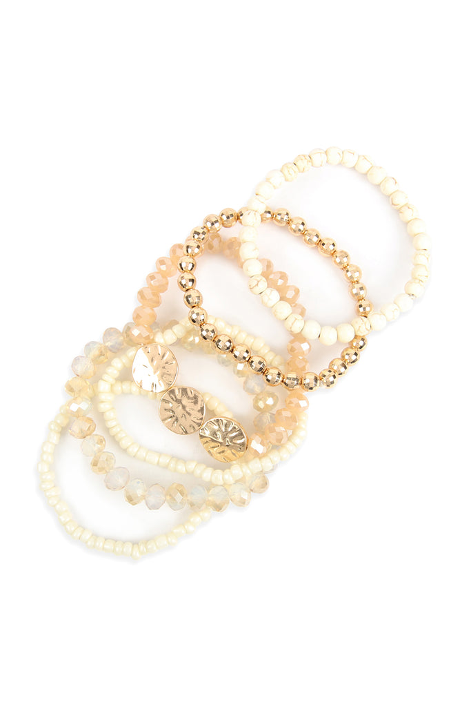 MYB1053 - HAMMERED BRASS CHARM BRACELET