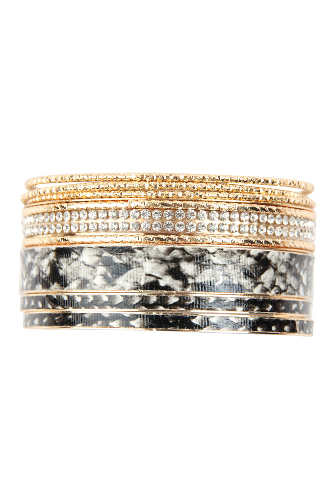 SNAKE SKIN PRINTED BANGLE SET