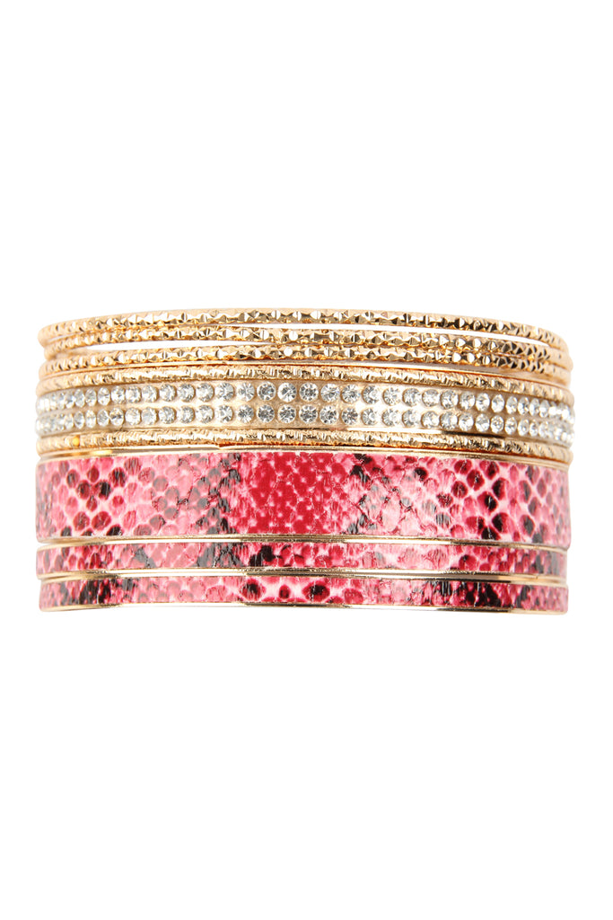 SNAKE SKIN PRINTED BANGLE SET