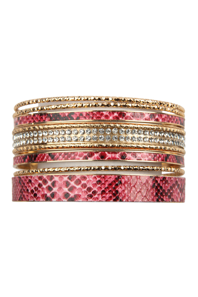 SNAKE SKIN PRINTED BANGLE SET