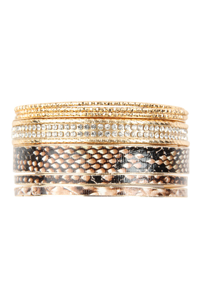 SNAKE SKIN PRINTED BANGLE SET