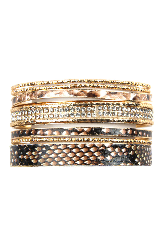 SNAKE SKIN PRINTED BANGLE SET