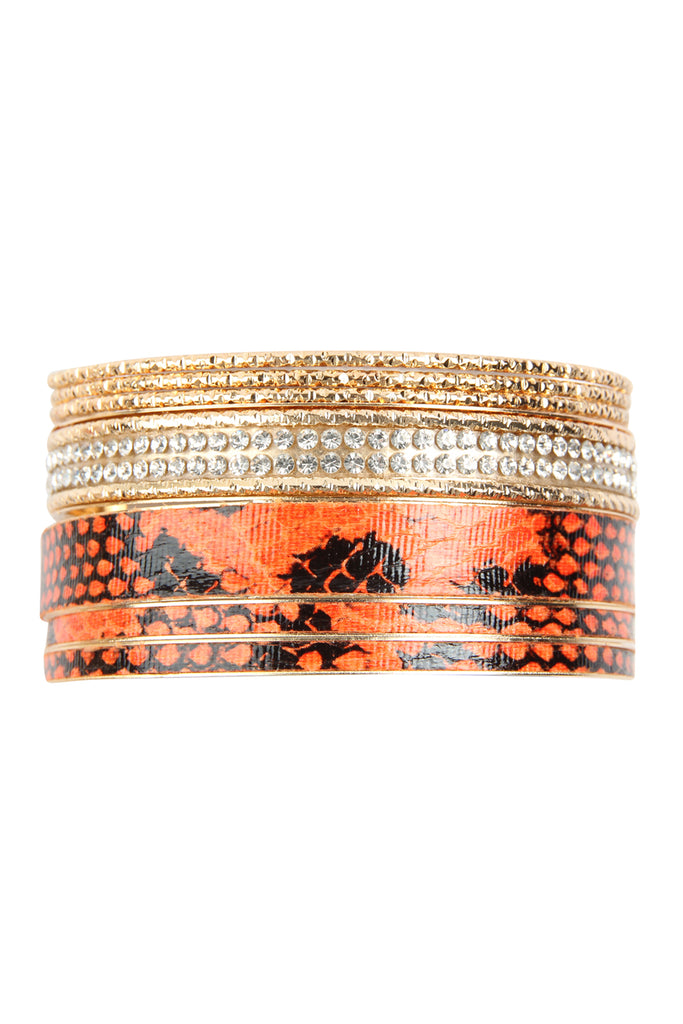 SNAKE SKIN PRINTED BANGLE SET