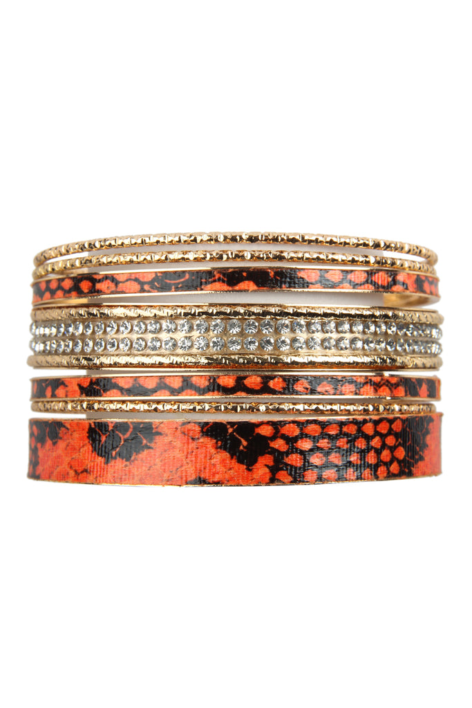 SNAKE SKIN PRINTED BANGLE SET