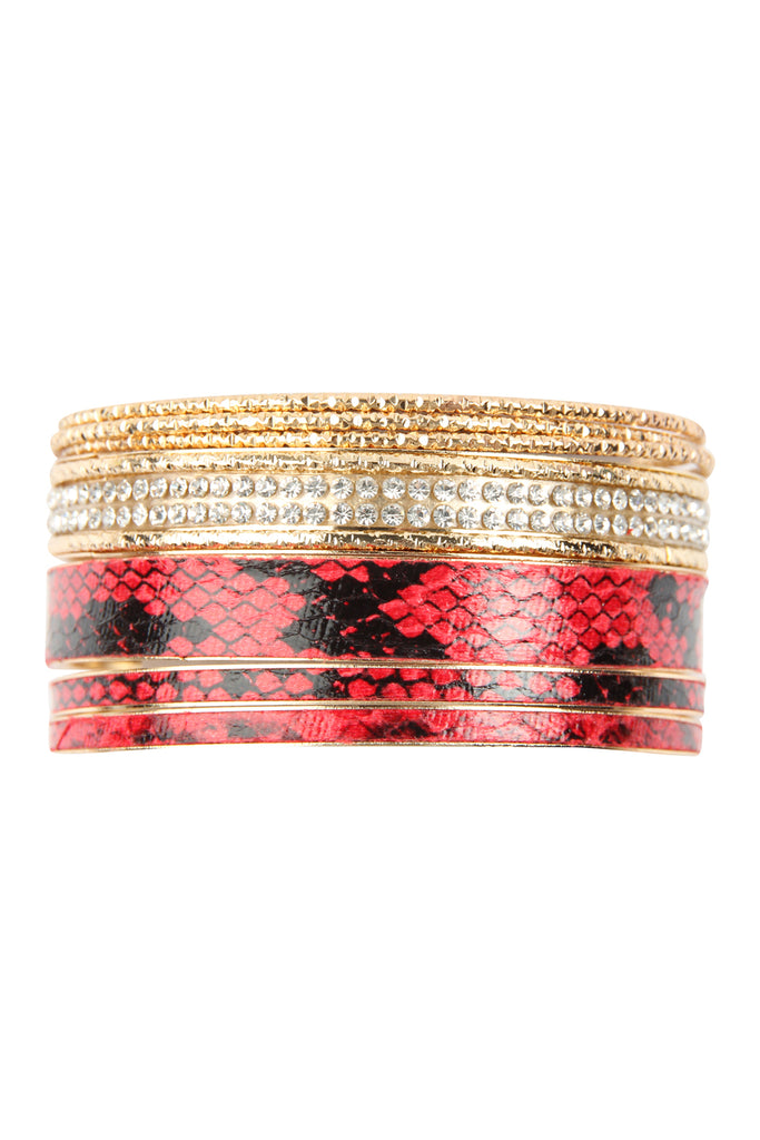 SNAKE SKIN PRINTED BANGLE SET