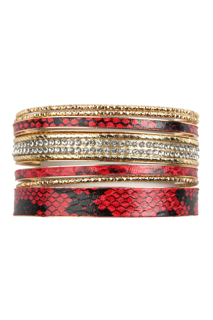 SNAKE SKIN PRINTED BANGLE SET