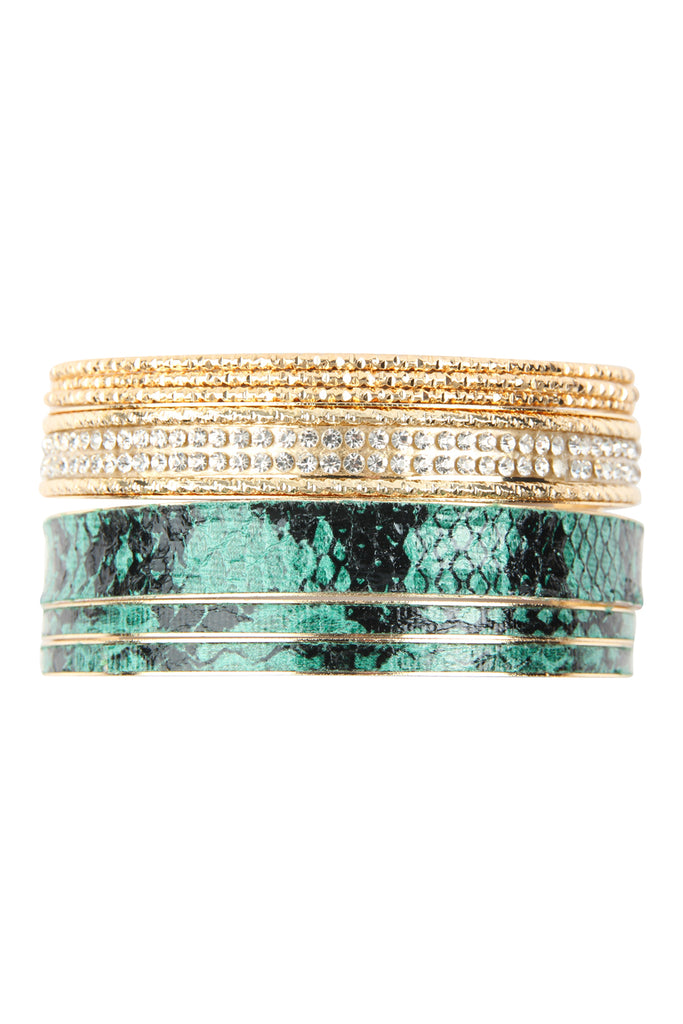 SNAKE SKIN PRINTED BANGLE SET