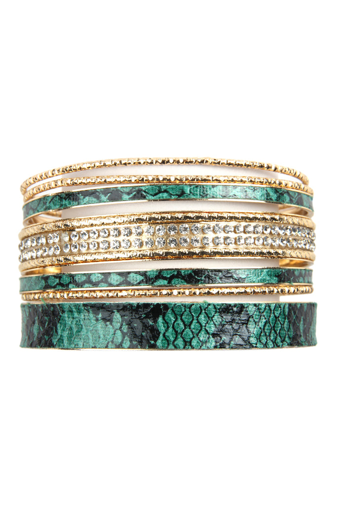 SNAKE SKIN PRINTED BANGLE SET