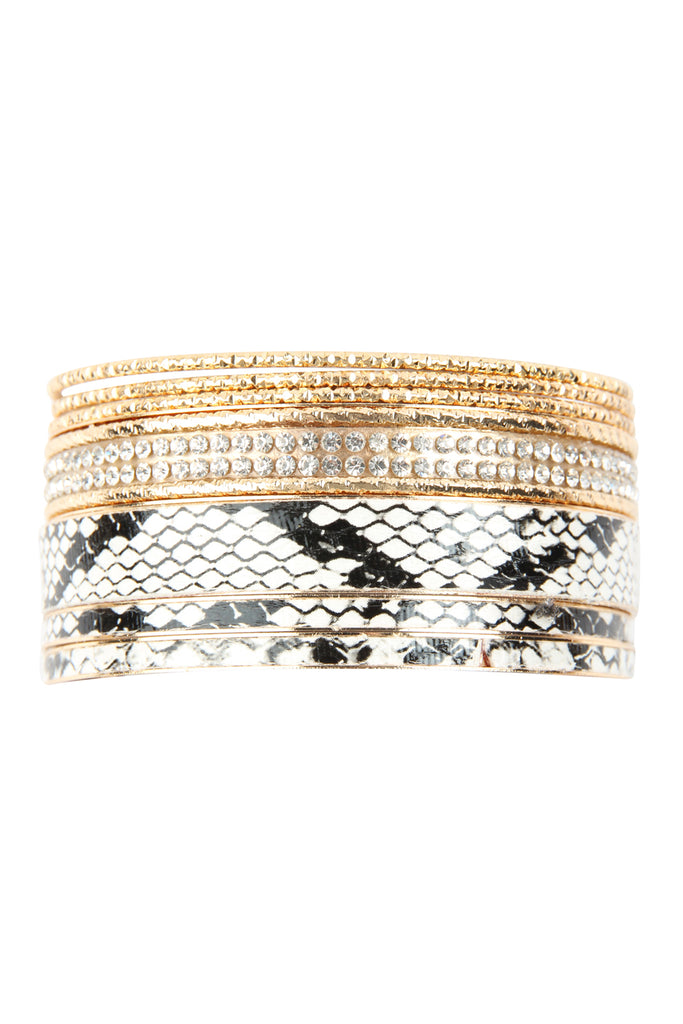 SNAKE SKIN PRINTED BANGLE SET