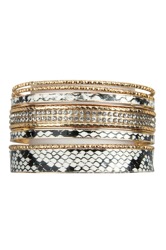 SNAKE SKIN PRINTED BANGLE SET