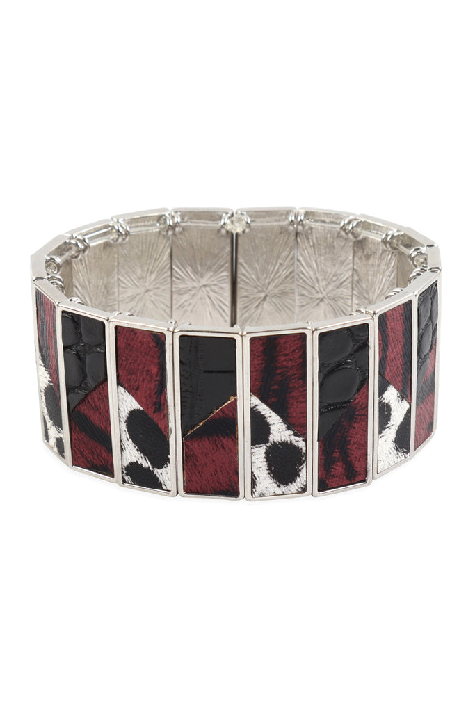 ANIMAL PRINT LEATHER STRETCH BRACELET