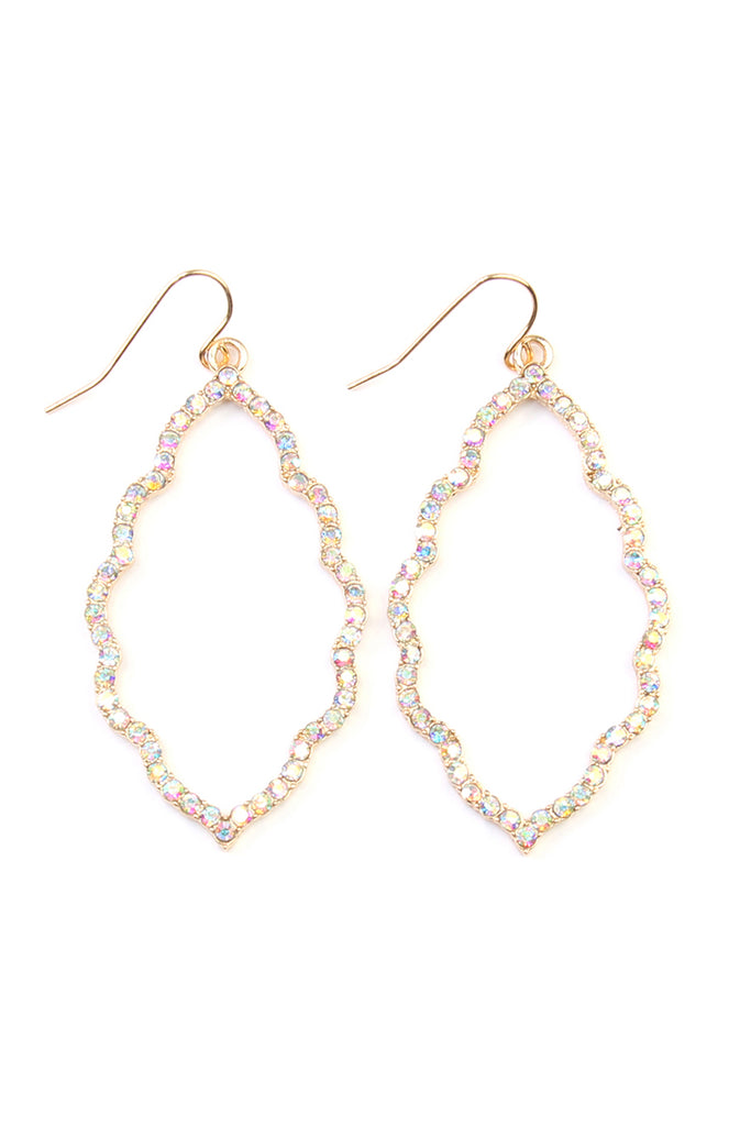RHINESTONE CAST CLOUD-SHAPE DROP EARRINGS