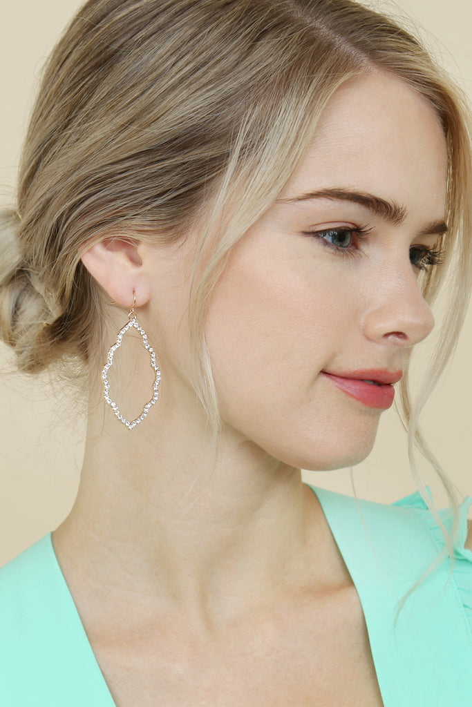 RHINESTONE CAST CLOUD-SHAPE DROP EARRINGS