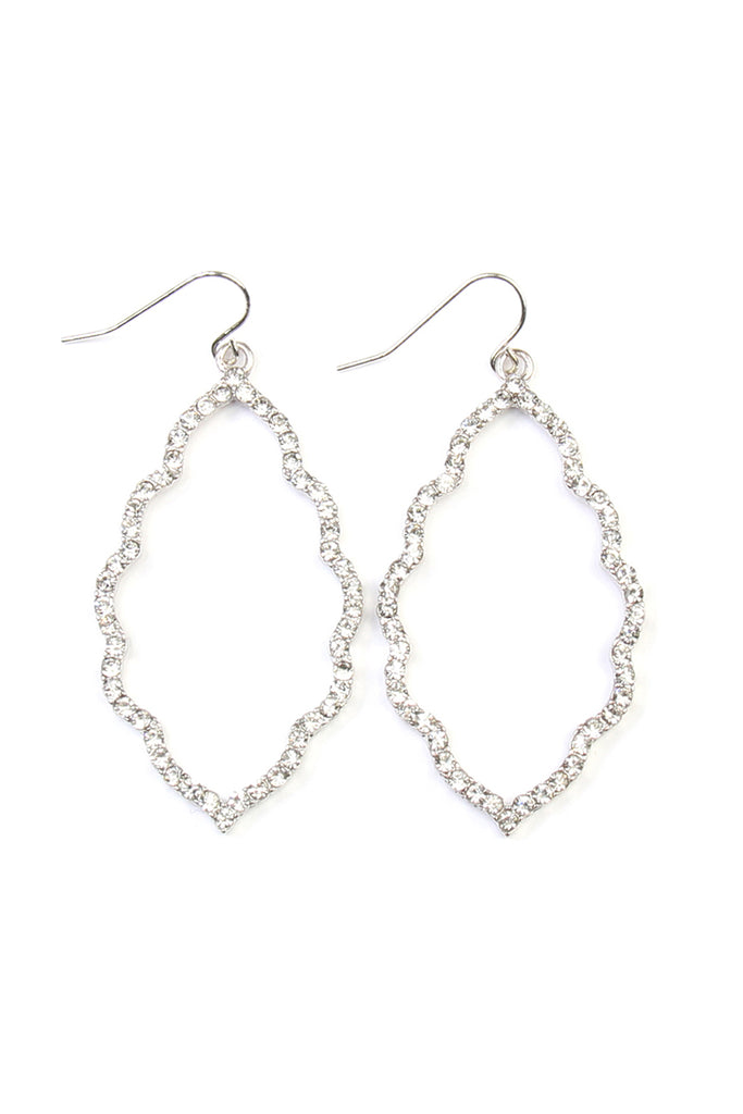 RHINESTONE CAST CLOUD-SHAPE DROP EARRINGS