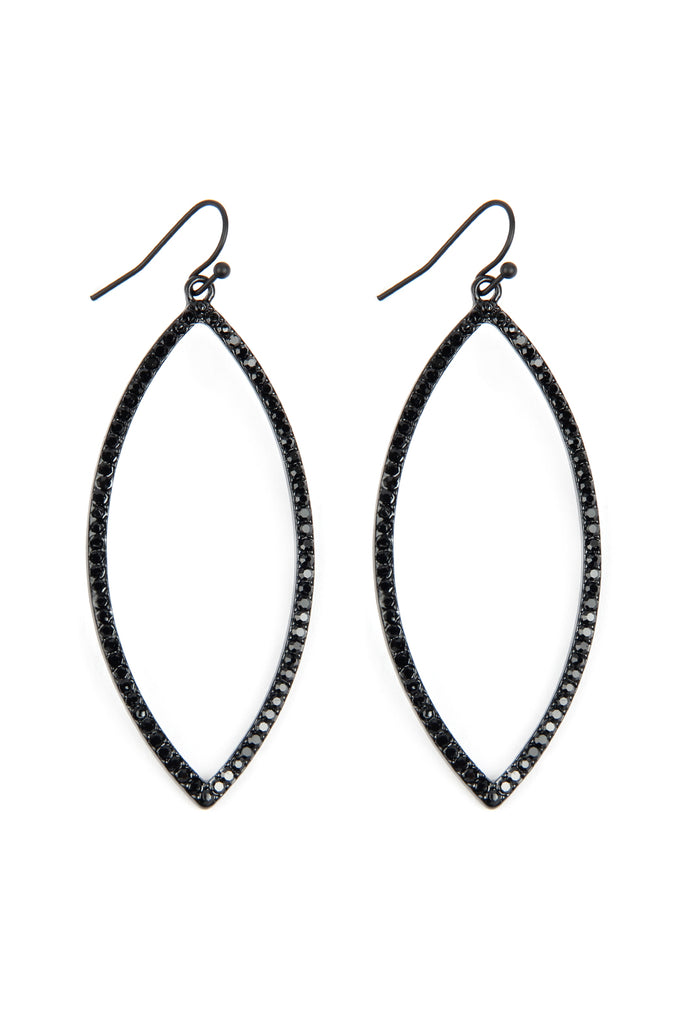 OPEN MARQUISE RHINESTONE EARRINGS