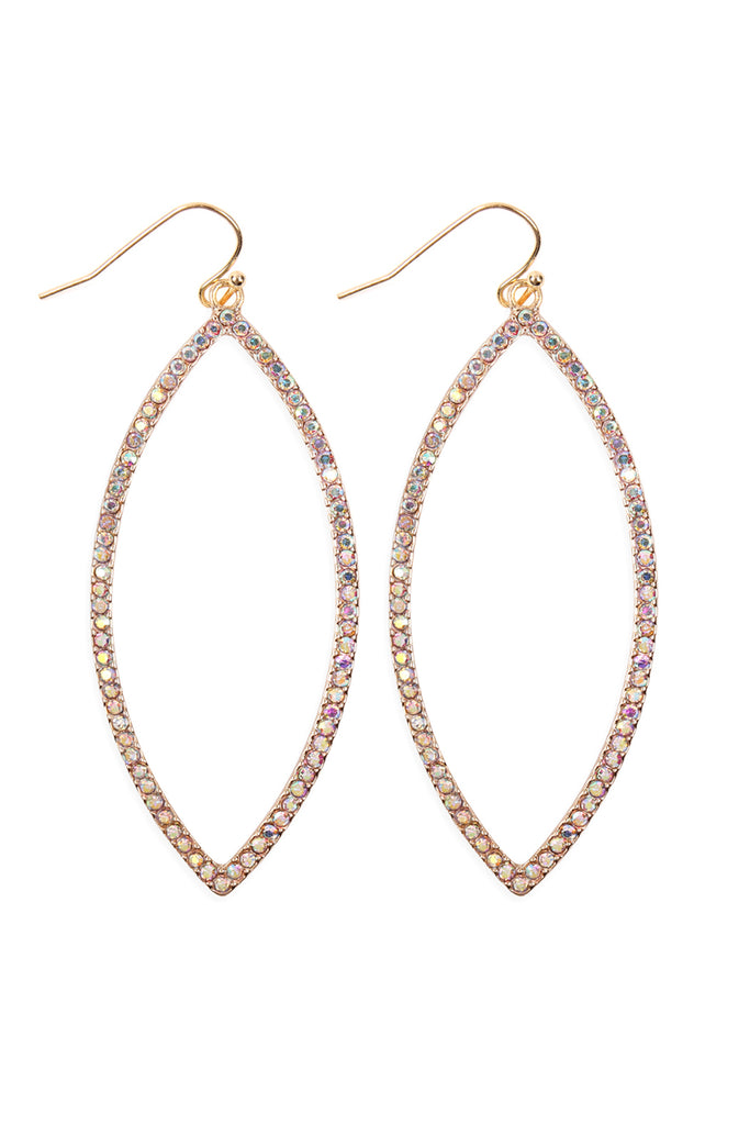 OPEN MARQUISE RHINESTONE EARRINGS
