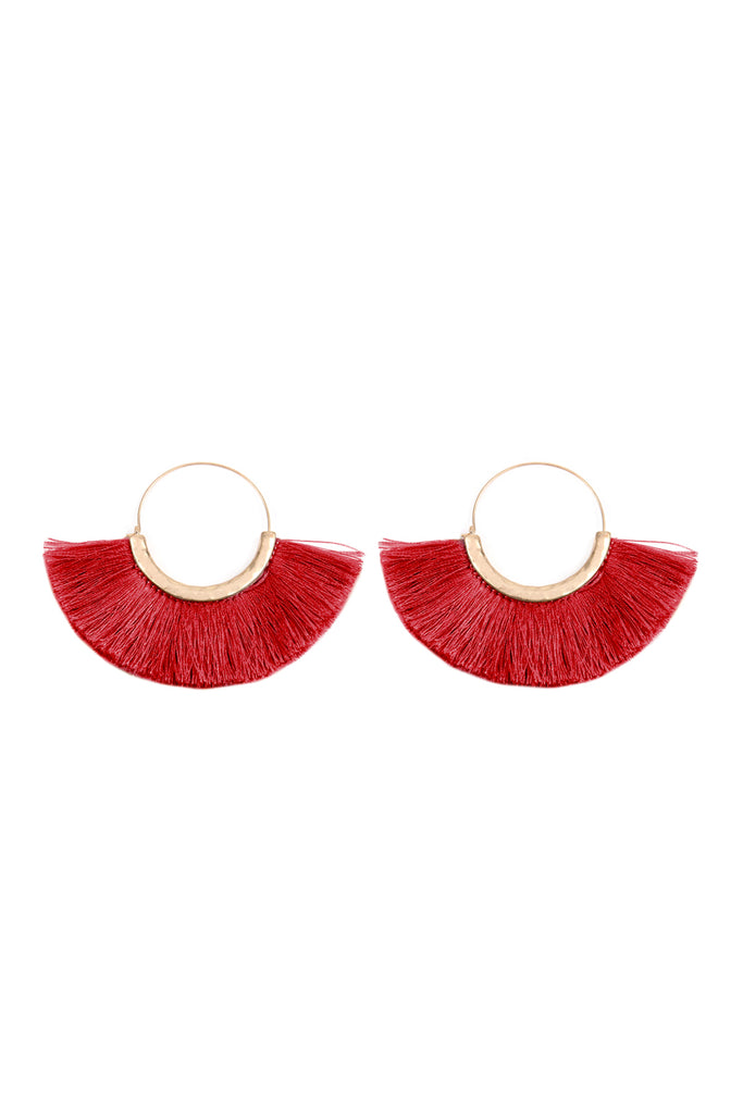 FAN TASSEL HOOP EARRING