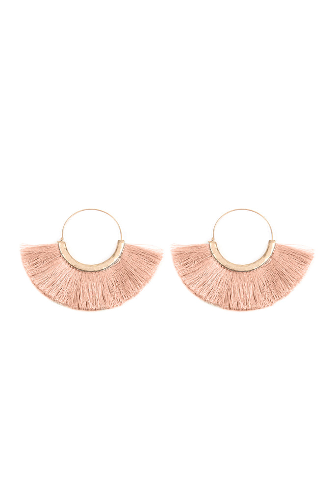 FAN TASSEL HOOP EARRING