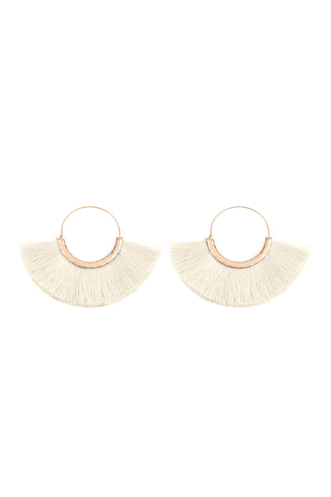 FAN TASSEL HOOP EARRING