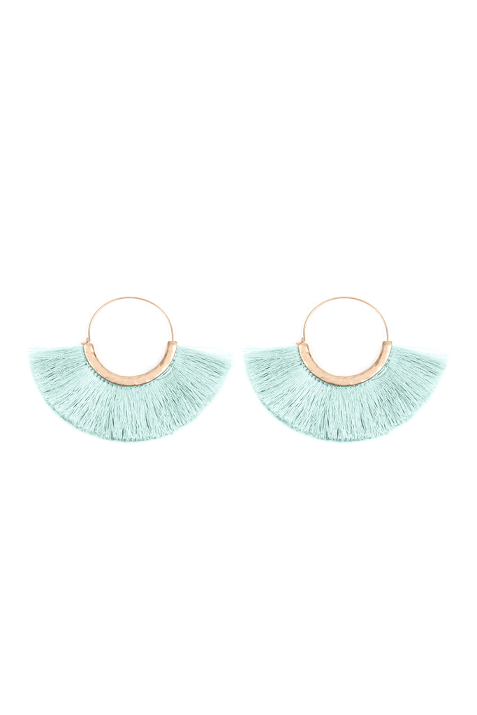FAN TASSEL HOOP EARRING
