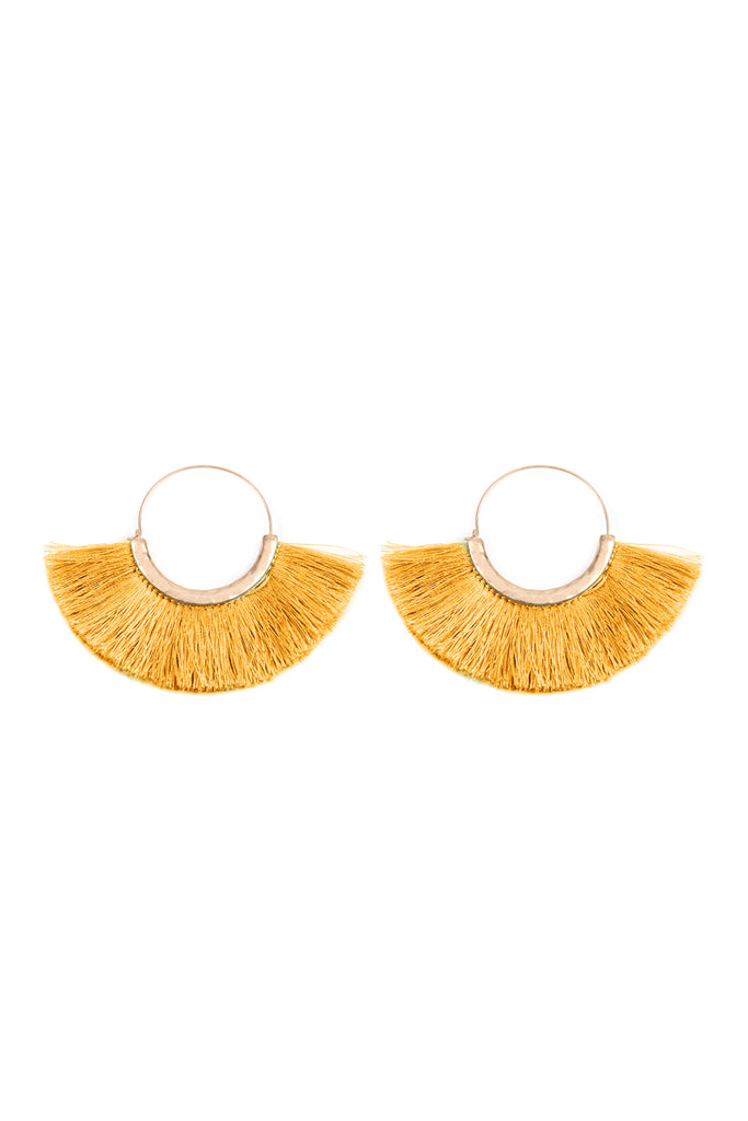 FAN TASSEL HOOP EARRING