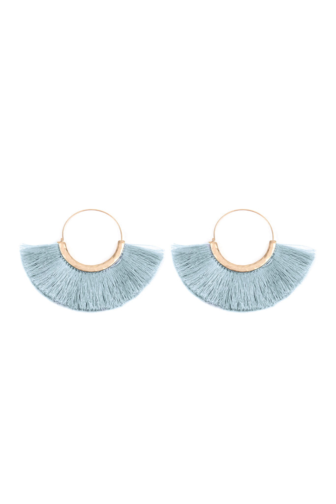 FAN TASSEL HOOP EARRING