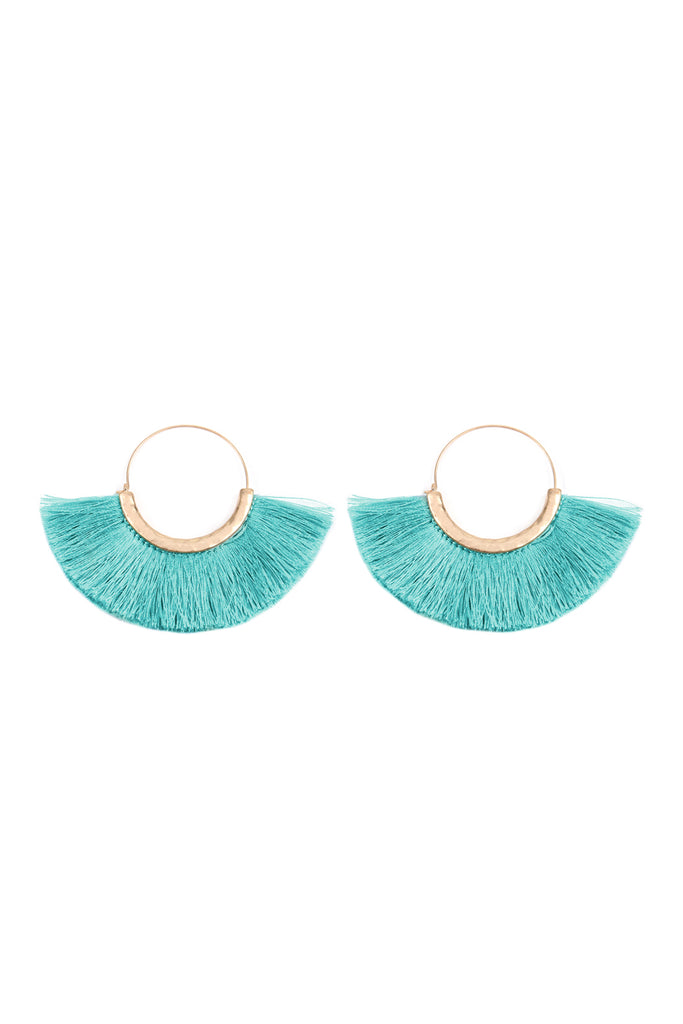 FAN TASSEL HOOP EARRING