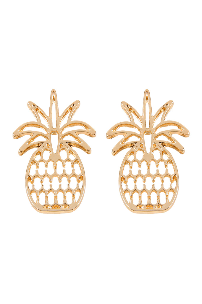 PINEAPPLE OPEN CAST POST EARRINGS