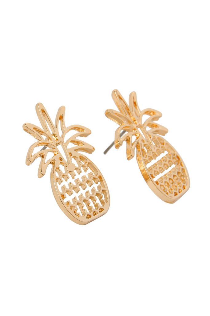 PINEAPPLE OPEN CAST POST EARRINGS
