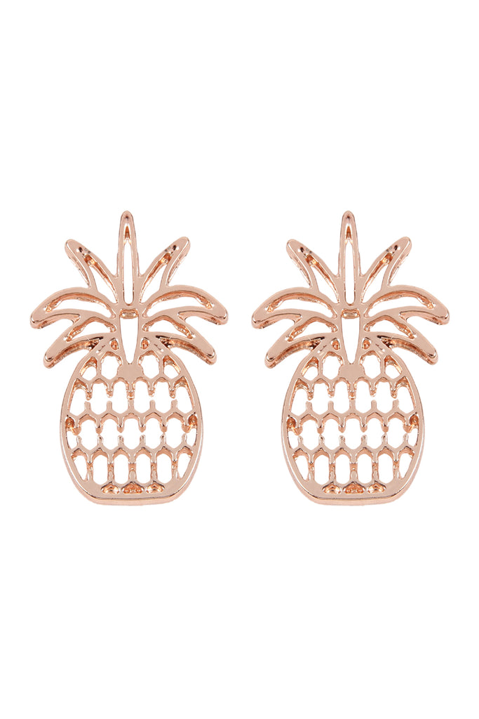 PINEAPPLE OPEN CAST POST EARRINGS