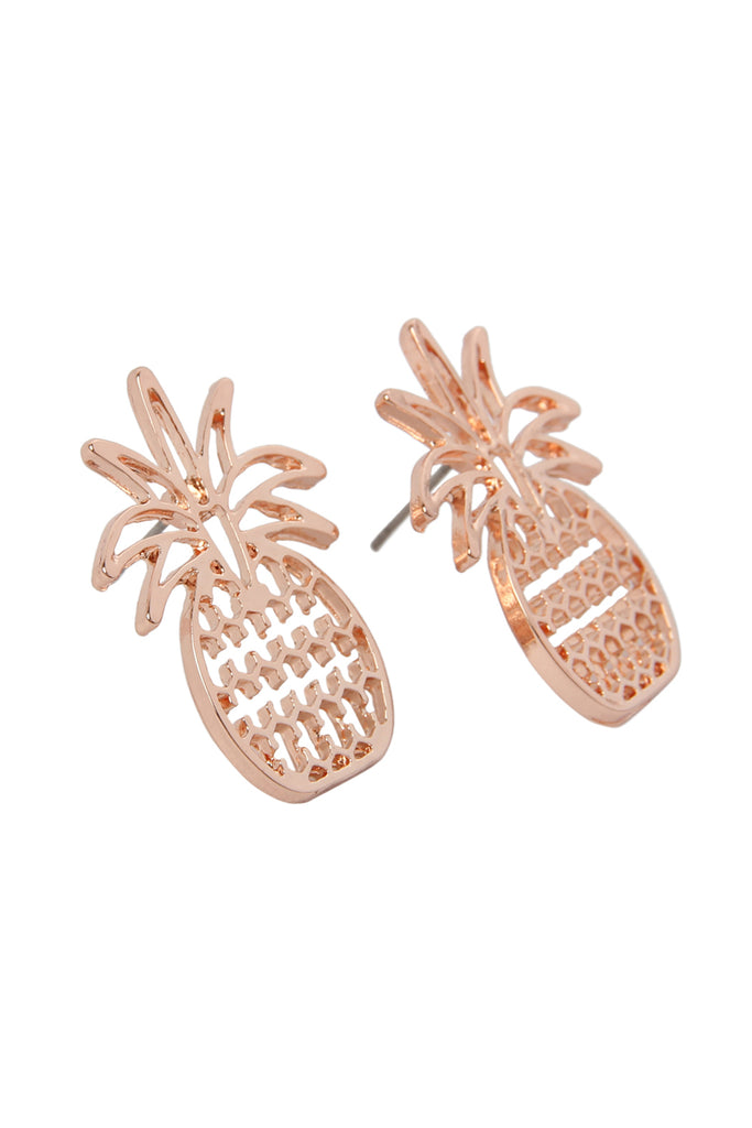 PINEAPPLE OPEN CAST POST EARRINGS