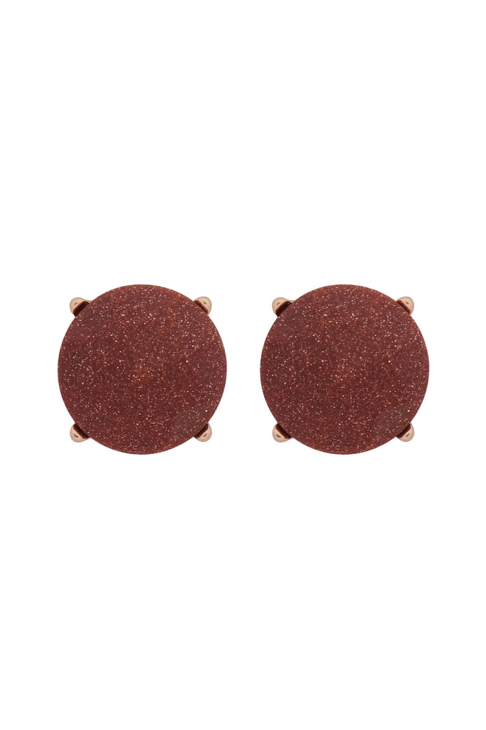 FACETED STONE POST EARRINGS