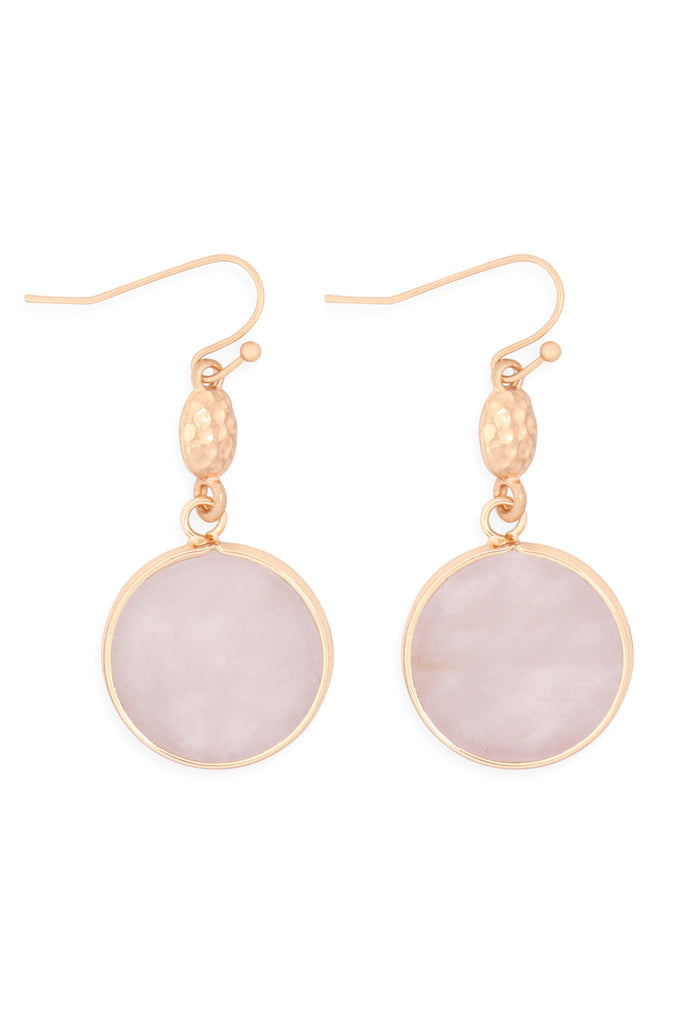 FACETED NATURAL STONE DROP EARRINGS