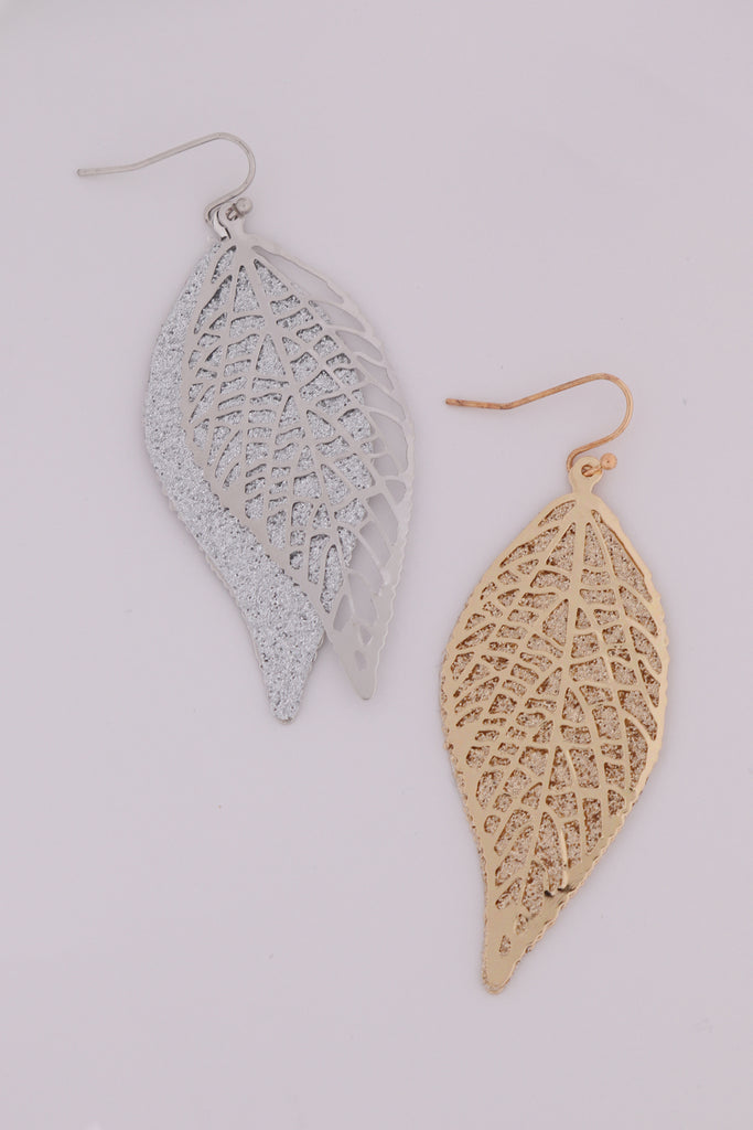 MYE1388 - CAST LEAF DROP EARRINGS
