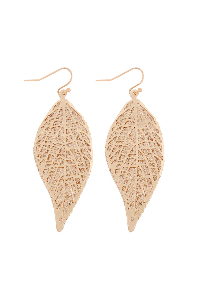 MYE1388 - CAST LEAF DROP EARRINGS