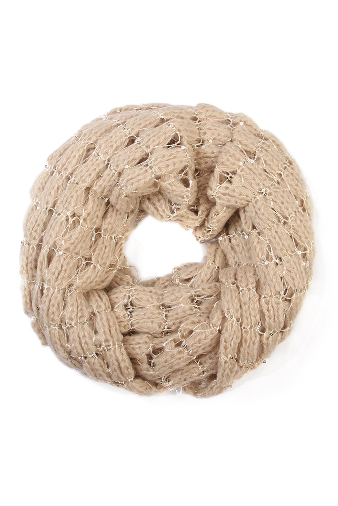 Sequined Soft Infinity Scarf - Riah Fashion