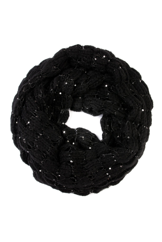 Sequined Soft Infinity Scarf