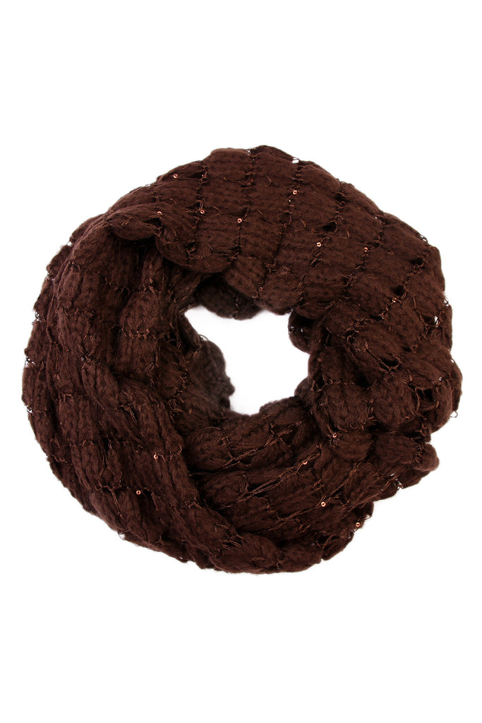 Sequined Soft Infinity Scarf - Riah Fashion