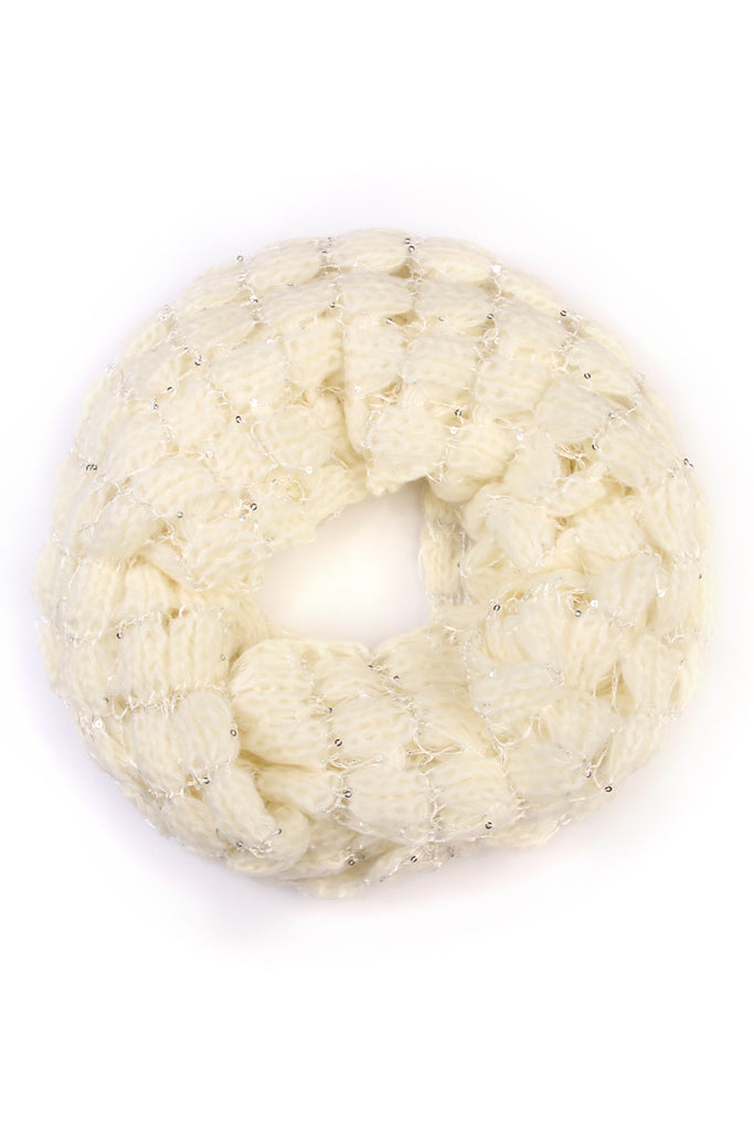 Sequined Soft Infinity Scarf - Riah Fashion