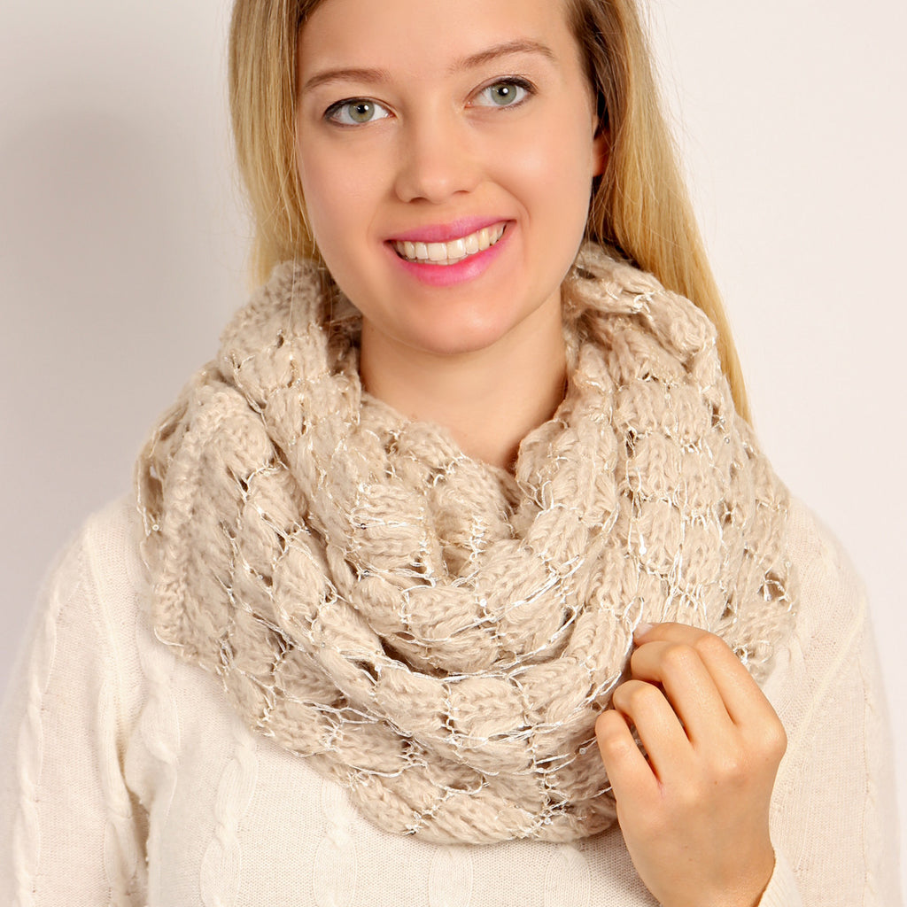 Sequined Soft Infinity Scarf - Riah Fashion