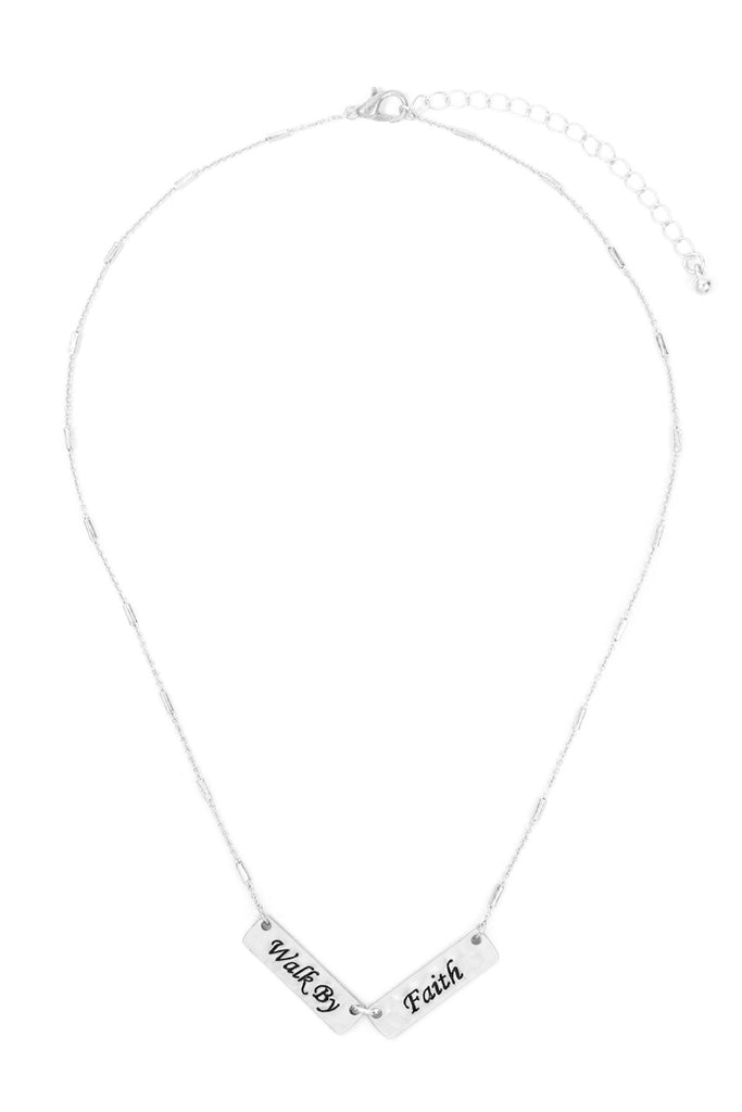 MYN1420MGFT - "FAITH" DOUBLE BAR CHARM PENDANT NECKLACE