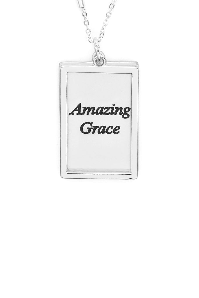 MYN1421MGAMZ - "AMAZING GRACE" ETCHED BRASS BOX PENDANT NECKLACE