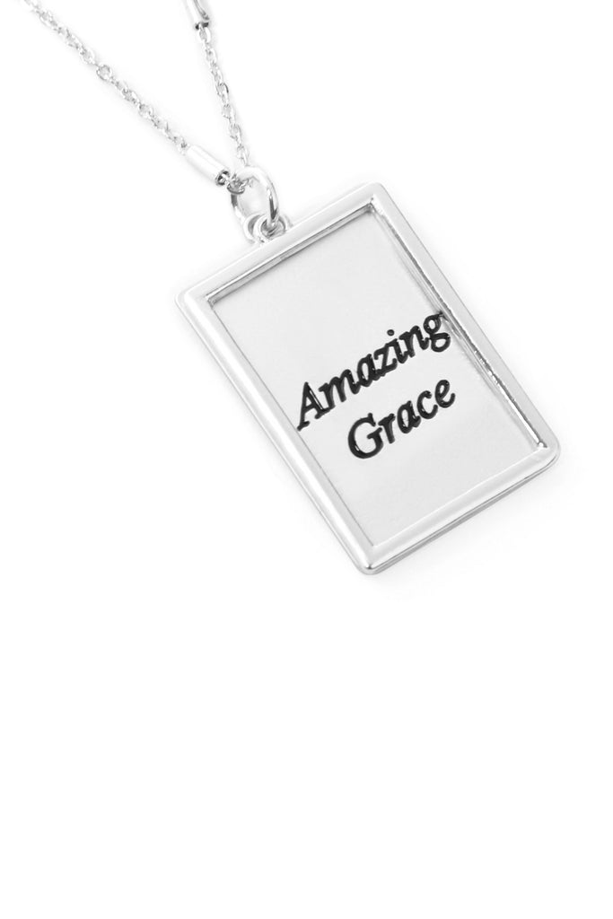 MYN1421MGAMZ - "AMAZING GRACE" ETCHED BRASS BOX PENDANT NECKLACE